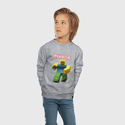 Свитшот хлопковый детский Roblox бегущий персонаж, цвет: меланж — фото 2