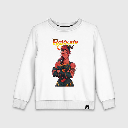 Детский свитшот Карлах - врата балдура / Белый – фото 1