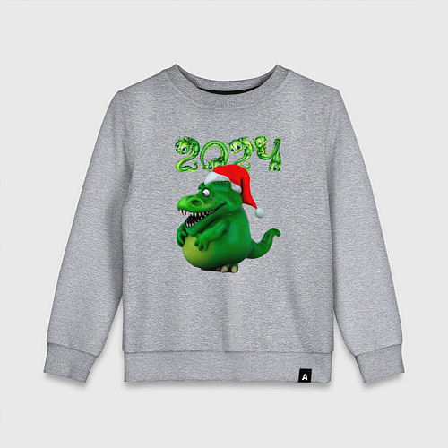 Детский свитшот Толстый дракон 2024 / Меланж – фото 1