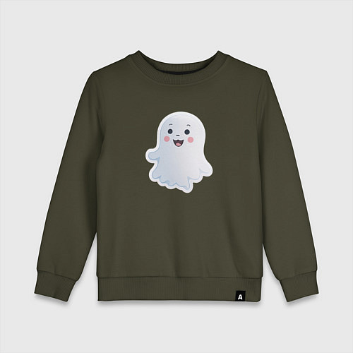 Детский свитшот Веселое привидение / Хаки – фото 1