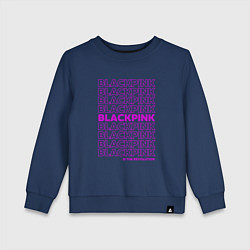 Свитшот хлопковый детский Blackpink kpop - музыкальная группа из Кореи, цвет: тёмно-синий