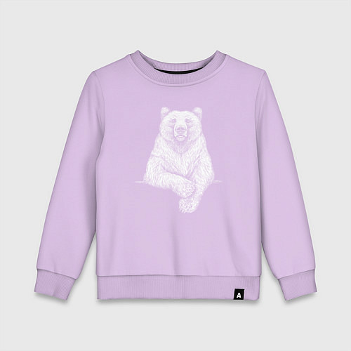 Детский свитшот Медведь сложил лапы / Лаванда – фото 1
