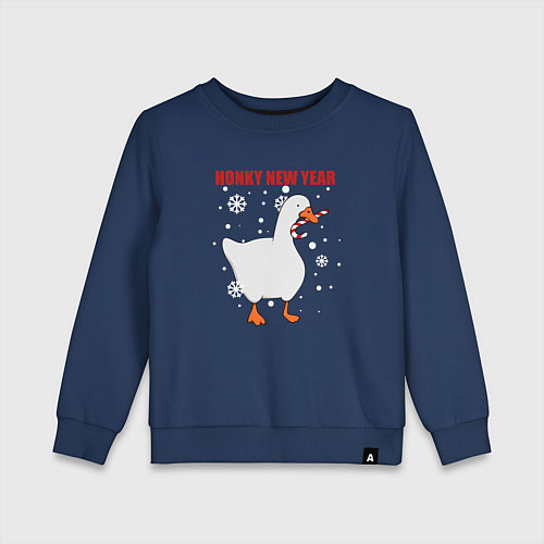 Детский свитшот Honky new year / Тёмно-синий – фото 1