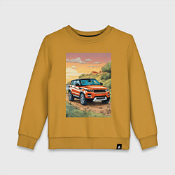 Свитшот хлопковый детский Land rover evoque, цвет: горчичный