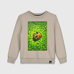 Свитшот хлопковый детский Мишка в яркой зелени, цвет: миндальный