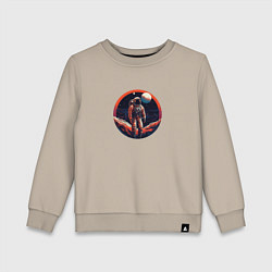 Свитшот хлопковый детский Космонавт на Марсе, цвет: миндальный