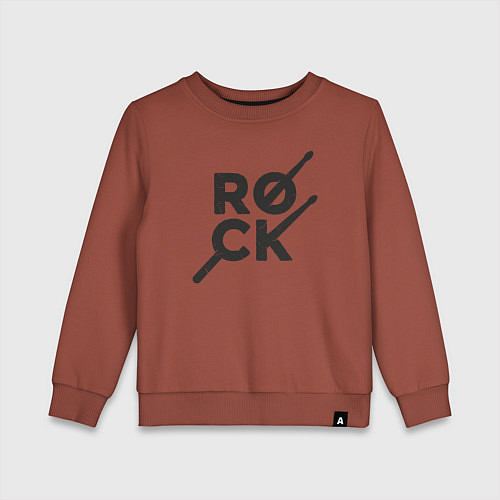 Детский свитшот Рок барабанщик / Кирпичный – фото 1