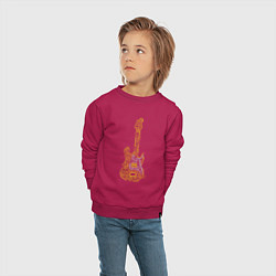 Свитшот хлопковый детский My guitar, цвет: маджента — фото 2