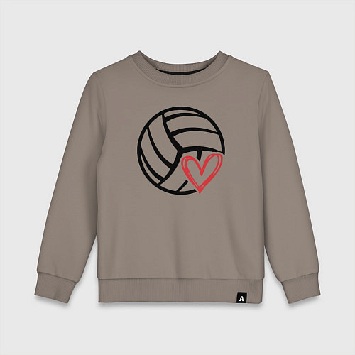 Детский свитшот Heart volleyball / Утренний латте – фото 1