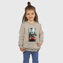 Свитшот хлопковый детский Современные машины, цвет: миндальный — фото 2