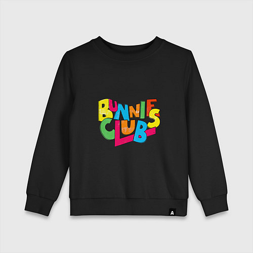 Детский свитшот NewJeans Bunnies Club colorful / Черный – фото 1