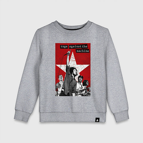 Детский свитшот Rage Against the Machine - group / Меланж – фото 1