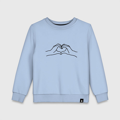 Детский свитшот Люблю жест / Мягкое небо – фото 1