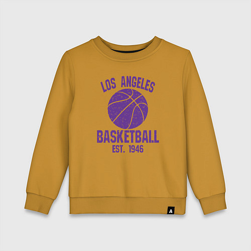 Детский свитшот Basketball Los Angeles / Горчичный – фото 1