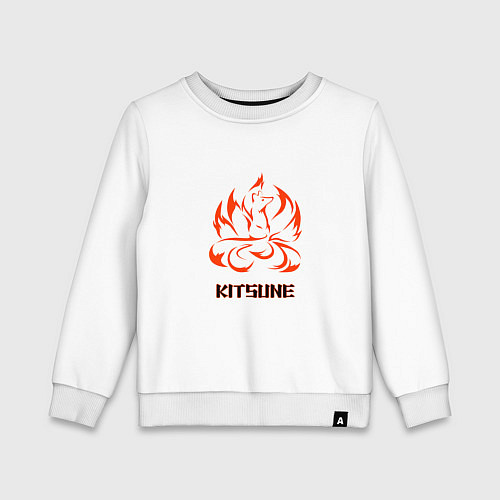 Детский свитшот Огненная лисица-демон / Белый – фото 1