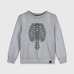 Свитшот хлопковый детский Скелет рентген, цвет: меланж