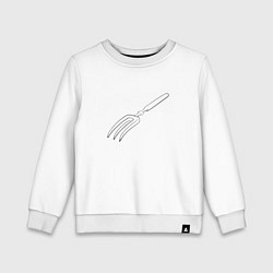Свитшот хлопковый детский Невозможная вилка на светлом, цвет: белый