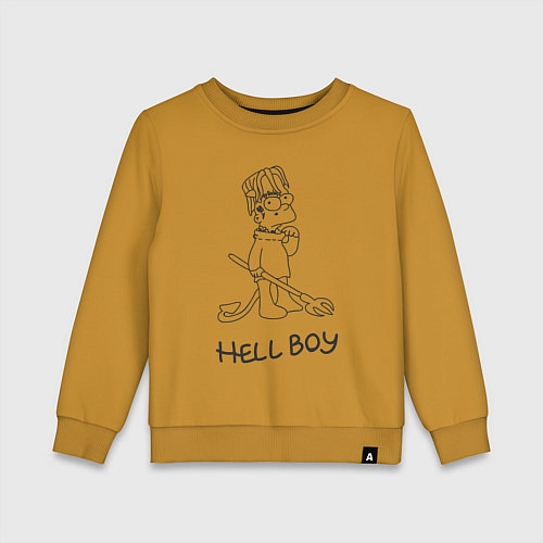 Детский свитшот Bart hellboy Lill Peep / Горчичный – фото 1