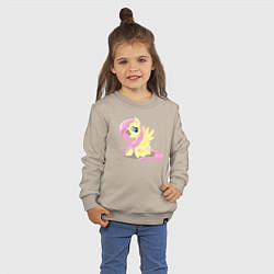 Свитшот хлопковый детский Флаттершай из My Little Pony в кино, цвет: миндальный — фото 2