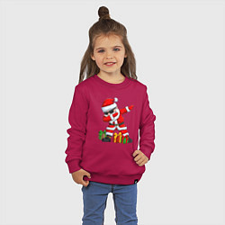 Свитшот хлопковый детский Санта дэб, цвет: маджента — фото 2