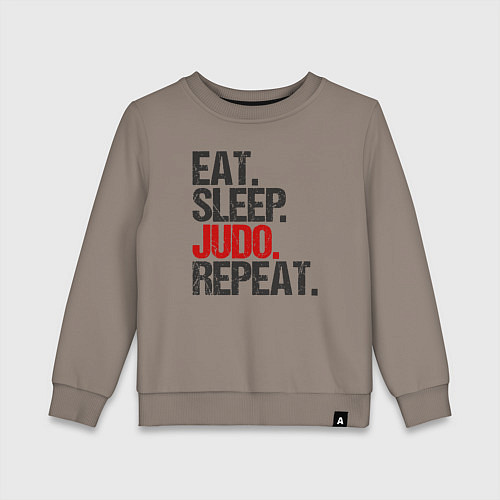 Детский свитшот Eat sleep judo repeat / Утренний латте – фото 1