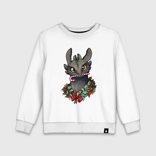 Детский свитшот Новогодний Беззубик / Белый – фото 1