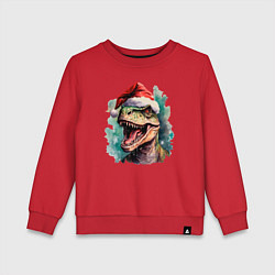 Детский свитшот Новогодний тираннозавр