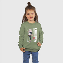 Свитшот хлопковый детский Фрирен из аниме - горничная, цвет: авокадо — фото 2