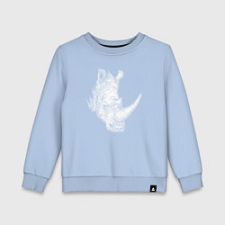 Детский свитшот Голова носорога белого