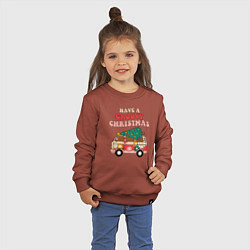 Свитшот хлопковый детский Захватывающего Рождества, цвет: кирпичный — фото 2