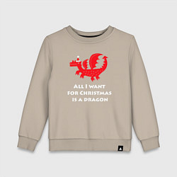 Детский свитшот Хочу дракона на Рождество