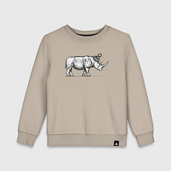Детский свитшот Носорог стильный в профиль