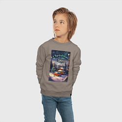 Свитшот хлопковый детский Рождественский день, цвет: утренний латте — фото 2