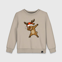 Свитшот хлопковый детский Dabbing deer, цвет: миндальный