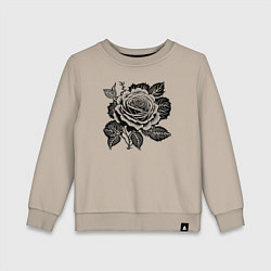 Детский свитшот Чёрно белая роза