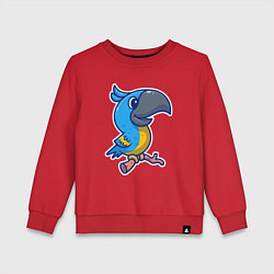Свитшот хлопковый детский Попугайчик, цвет: красный