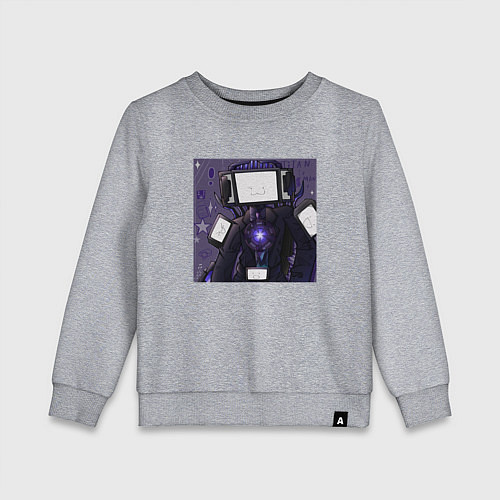 Детский свитшот Funny Titan TV Man / Меланж – фото 1