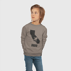 Свитшот хлопковый детский Дзюдо Калифорния, цвет: утренний латте — фото 2