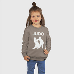 Свитшот хлопковый детский Warriors judo, цвет: утренний латте — фото 2