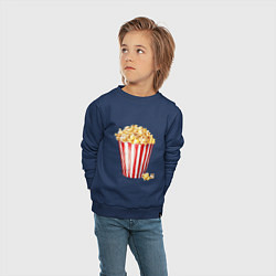 Свитшот хлопковый детский Попкорн, цвет: тёмно-синий — фото 2