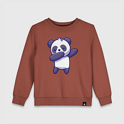 Свитшот хлопковый детский Dabbing panda, цвет: кирпичный