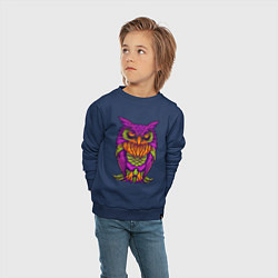 Свитшот хлопковый детский Purple owl, цвет: тёмно-синий — фото 2