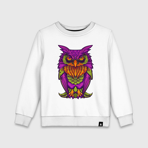 Детский свитшот Purple owl / Белый – фото 1