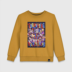 Свитшот хлопковый детский Удивительный цифровой цирк в сборе, цвет: горчичный