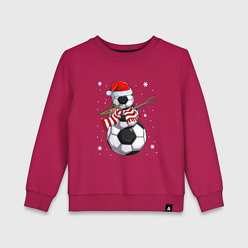 Детский свитшот Soccer snowman / Маджента – фото 1