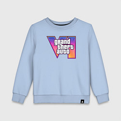 Свитшот хлопковый детский GTA 6 logo, цвет: мягкое небо
