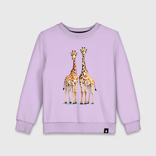 Детский свитшот Друзья-жирафы / Лаванда – фото 1