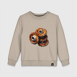 Свитшот хлопковый детский Ржавые шестеренки, цвет: миндальный