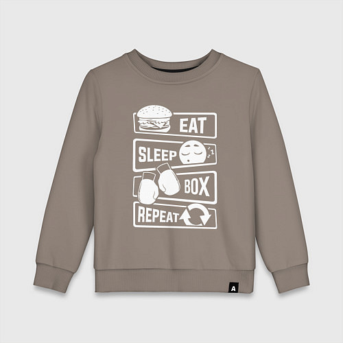 Детский свитшот Еда сон бокс / Утренний латте – фото 1