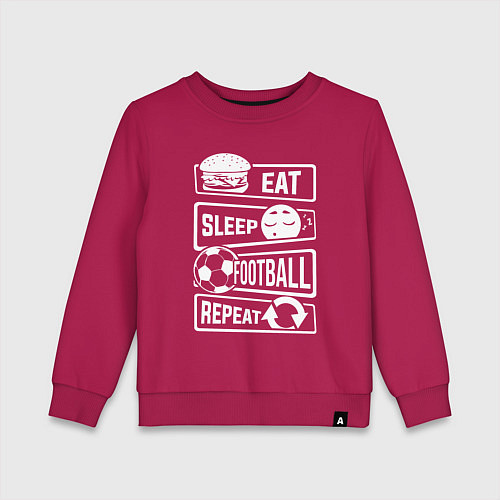 Детский свитшот Еда сон футбол / Маджента – фото 1